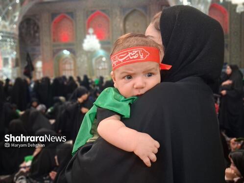 مراسم شیرخوارگان حسینی در حرم مطهر رضوی برگزار شد + فیلم