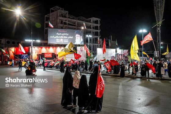 گزارش تصویری | یکصدو سی‌وچهارمین موج خروش شبانه مشهدی‌ها در سنگر خیابان
