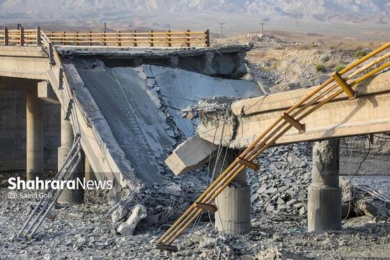 گزارش تصویری | آخرین وضعیت پل رودخانۀ شور در محور بندرعباس پس از حمله امریکا