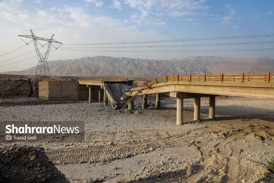 گزارش تصویری | آخرین وضعیت پل رودخانۀ شور در محور بندرعباس پس از حمله امریکا