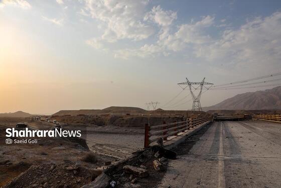 گزارش تصویری | آخرین وضعیت پل رودخانۀ شور در محور بندرعباس پس از حمله امریکا