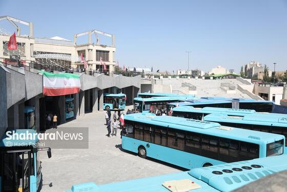 گزارش تصویری |رونمایی از ۲۵ دستگاه اتوبوس جدید و بازسازی شده سازمان اتوبوسرانی مشهد