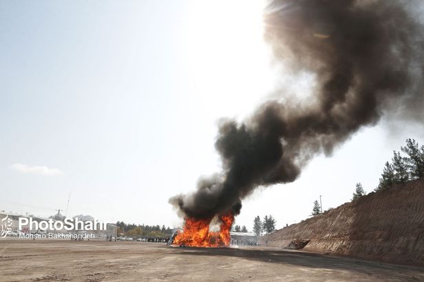 امحاء ۱۶ تن انواع مخدر صنعتی در مشهد + ویدئو