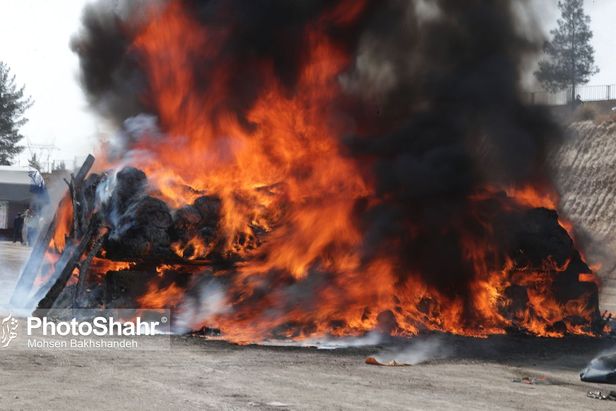 امحاء ۱۶ تن انواع مخدر صنعتی در مشهد + ویدئو