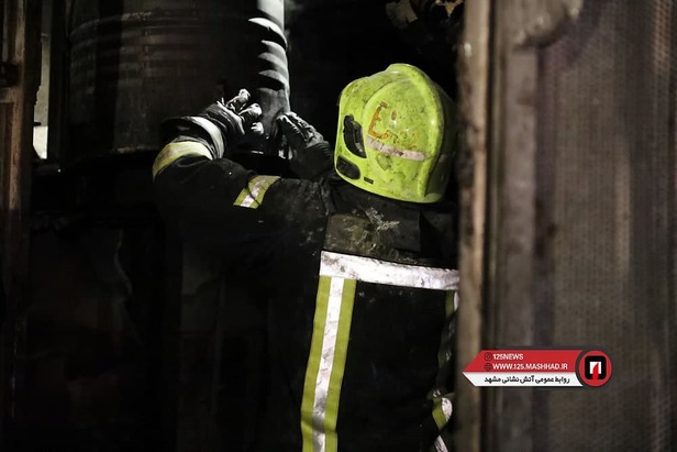 مهار آتش‌سوزی تعویض روغنی در شرق مشهد + تصاویر