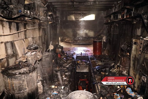 مهار آتش‌سوزی تعویض روغنی در شرق مشهد + تصاویر