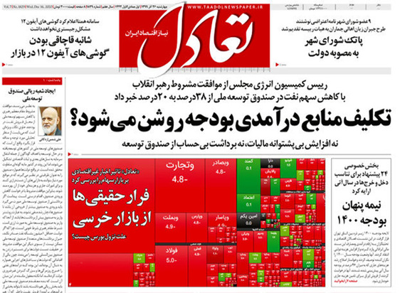 صفحه نخست روزنامه‌های کشور - چهارشنبه ۲۶ آذر ۱۳۹۹