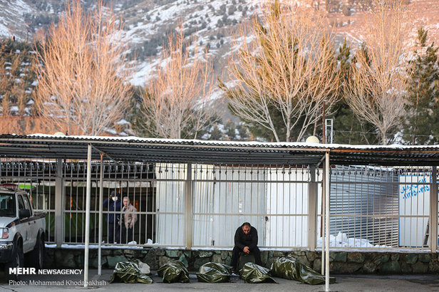 تصاویر تلخ از خانواده‌ جان‌باختگان حادثه سقوط بهمن در ارتفاعات تهران