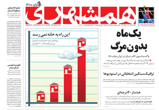 صفحه نخست روزنامه‌های کشور - یکشنبه ۹ خرداد ۱۴۰۰