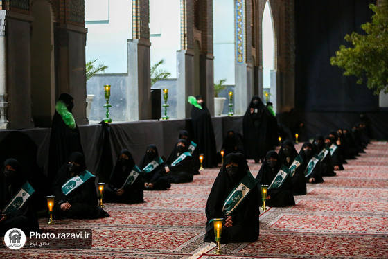 مراسم شام غریبان حسینی در حرم مطهر رضوی + فیلم و عکس