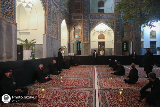 مراسم شام غریبان حسینی در حرم مطهر رضوی + فیلم و عکس