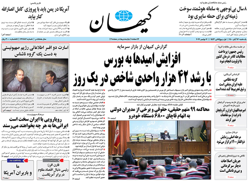 صفحه نخست روزنامه‌های کشور - یکشنبه ۱۶ آبان ۱۴۰۰