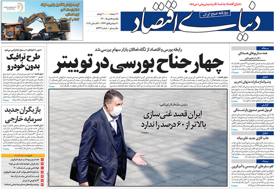 صفحه نخست روزنامه‌های کشور - یکشنبه ۵ دی ۱۴۰۰