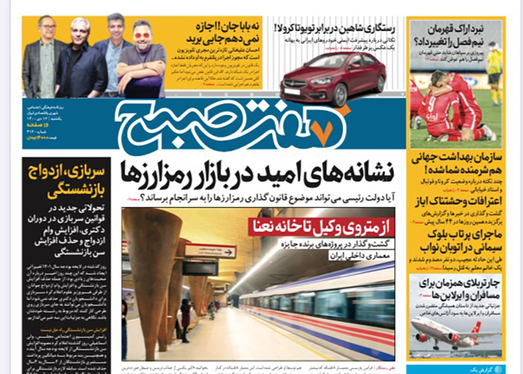 صفحه نخست روزنامه‌های کشور - یکشنبه ۱۲ دی ۱۴۰۰