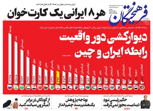 صفحه نخست روزنامه‌های کشور - دوشنبه ۲۷ دی ۱۴۰۰