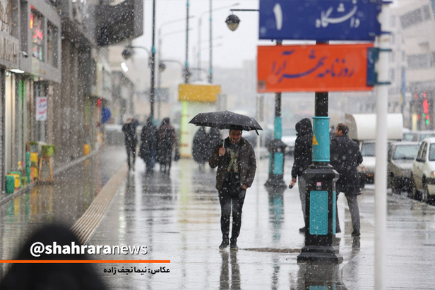 اولین برف پاییزی در مشهد