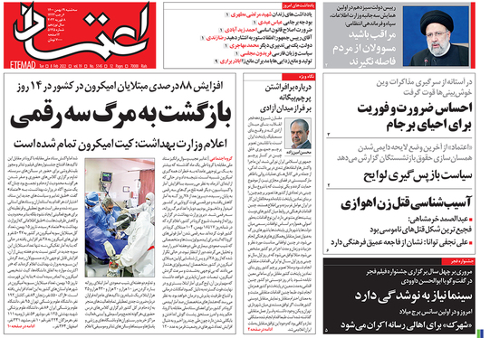 صفحه نخست روزنامه‌های کشور - سه‌شنبه ۱۹ بهمن ۱۴۰۰